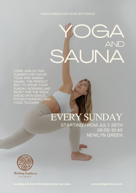 Yoga and Sauna, Every Sunday, Move with Grace